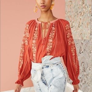 Ulla Johnson Rima blouse clay EUC size 6